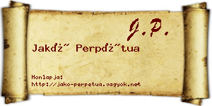 Jakó Perpétua névjegykártya